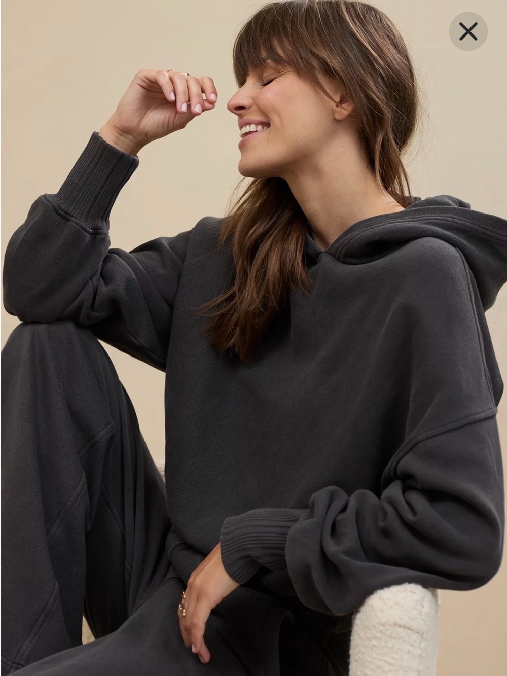 Aerie Cropped Hoodie - Smoked Grey - Size XS - NWOT